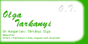 olga tarkanyi business card